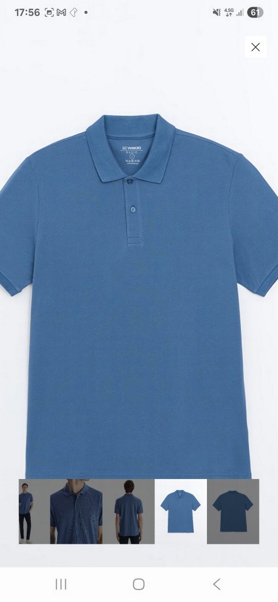 Erkek Mavi Polo T-shirt - Görsel 5