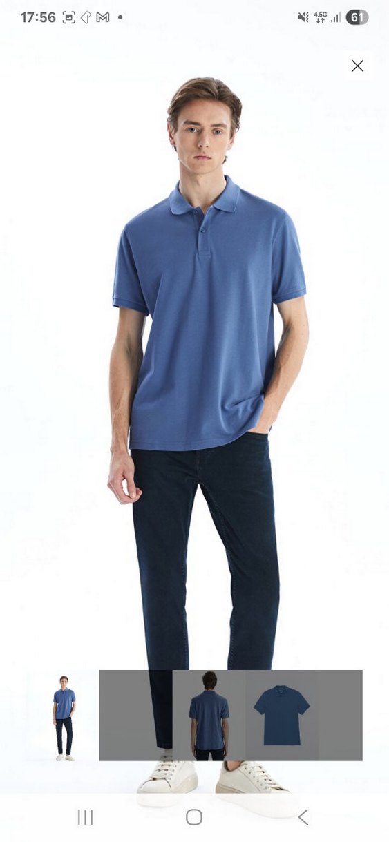 Erkek Mavi Polo T-shirt - Görsel 2