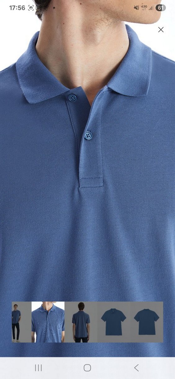 Erkek Mavi Polo T-shirt - Görsel 3