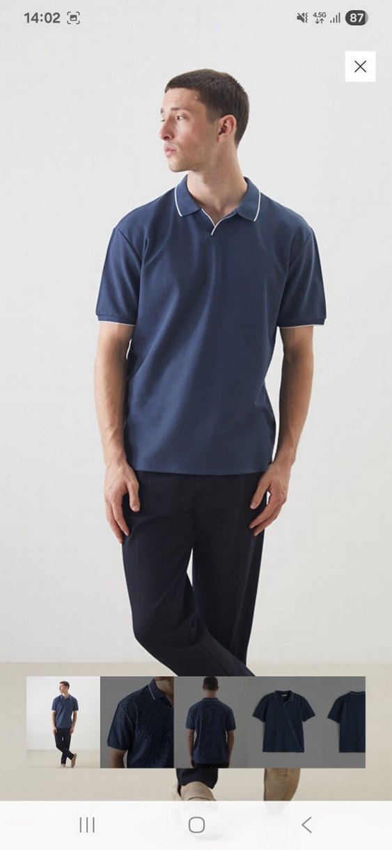 Erkek Lacivert Polo Yaka Tişört - Görsel 2