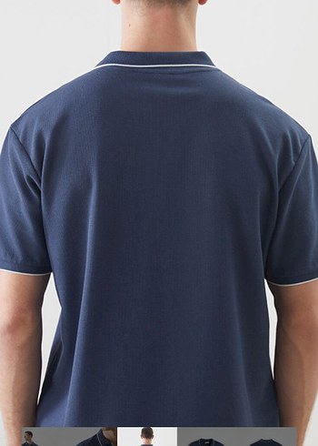 Lacivert Erkek Polo Yaka Tişört - Görsel 4