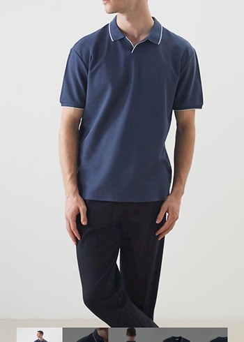 Lacivert Erkek Polo Yaka Tişört - Görsel 2