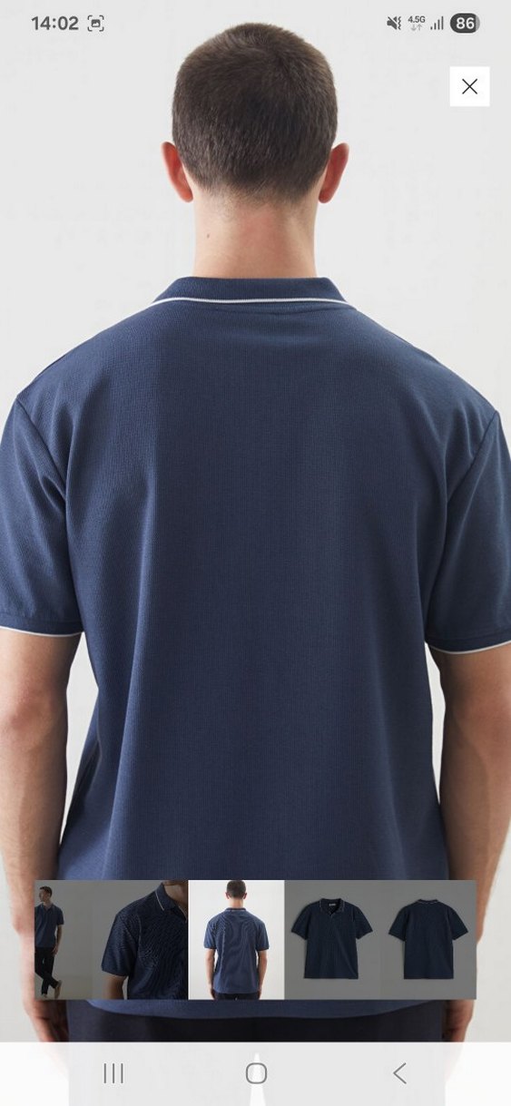 Lacivert Erkek Polo Yaka Tişört - Görsel 4