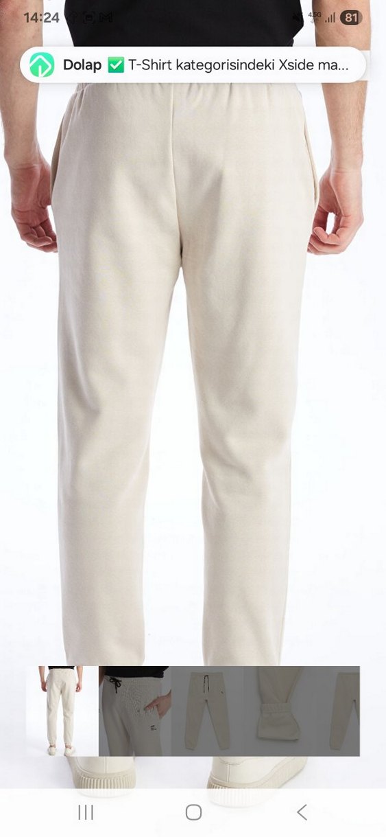 Beyaz Erkek Regular Fit Sweatpant - Görsel 3