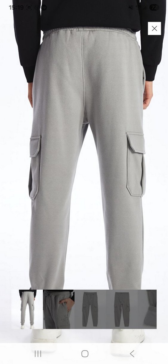 Gri Bel Detaylı Erkek Rahat Kesim Eşofman - Görsel 2