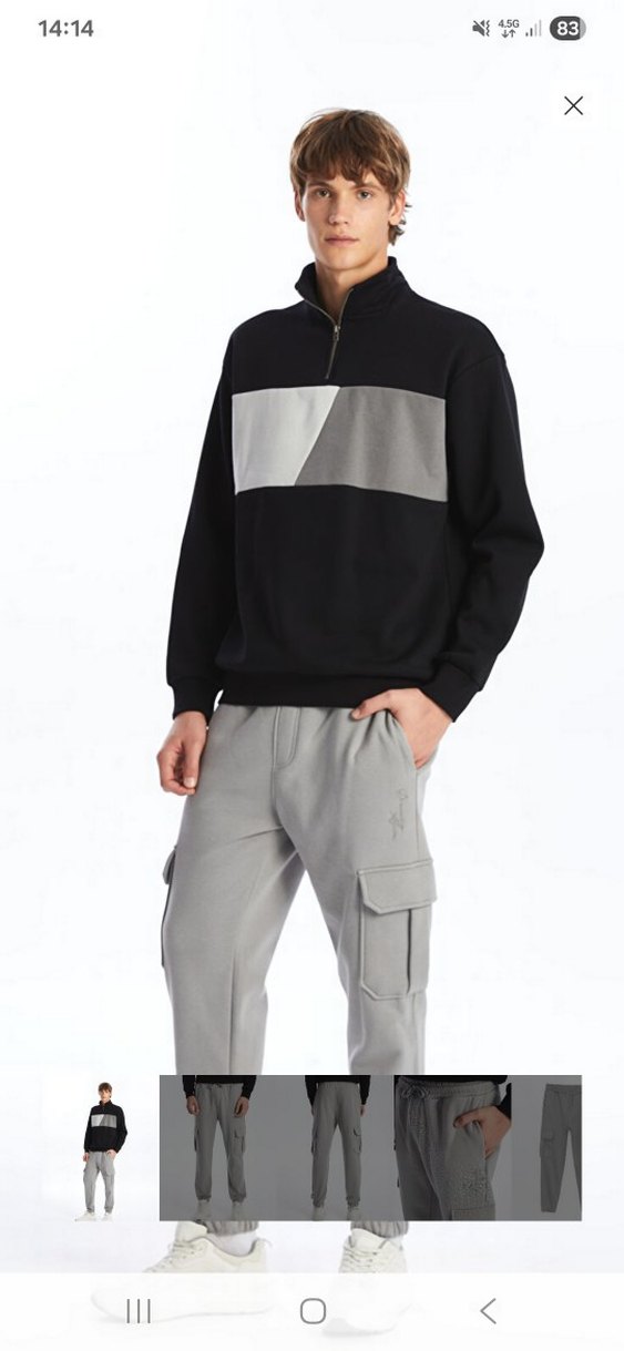 Gri Kemerli Erkek Rahat Outdoor Eşofman - Görsel 3