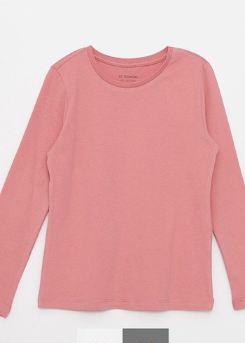 Kız Çocuk Pembe Uzun Kollu Basic Tişört - Görsel 2