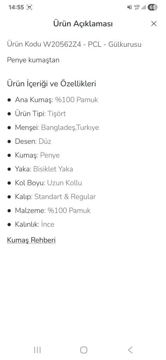 Kız Çocuk Pembe Uzun Kollu Basic Tişört - Görsel 4