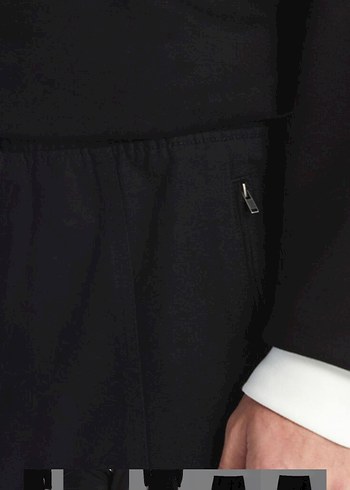 Siyah Kemerli Erkek Normal Kesim Pantolon - Görsel 3