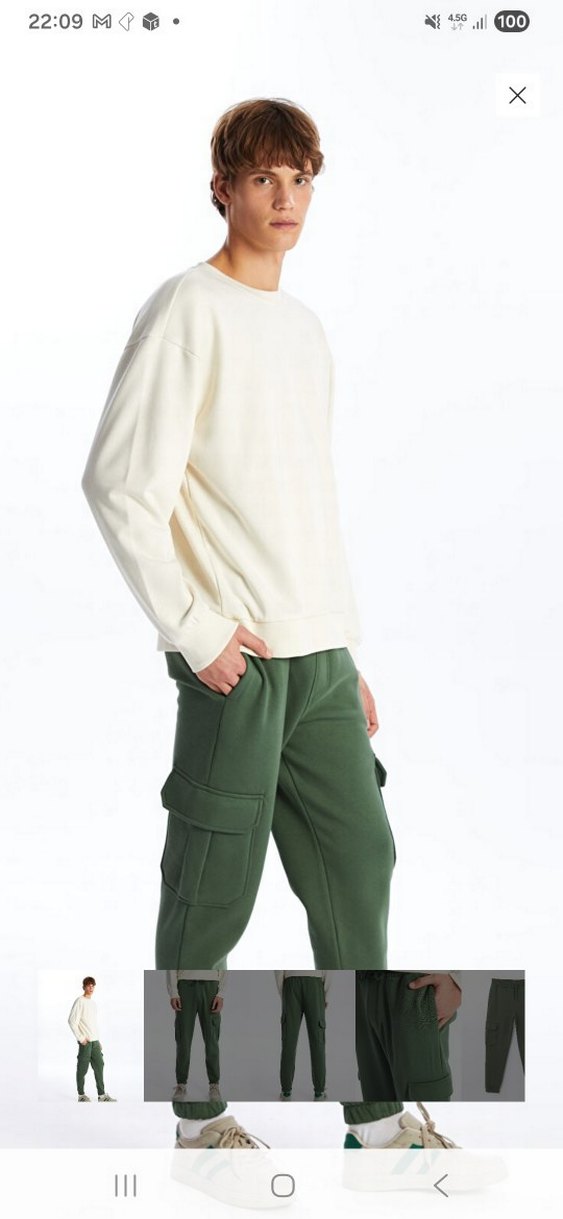 Erkek Haki Bel Detaylı Regular Fit Pantolon - Görsel 2