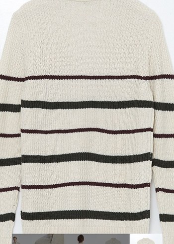 Çizgili Örgü Erkek Kazak - Görsel 6