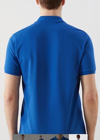 Erkek Parlak Mavi Polo Tişört - Görsel 4
