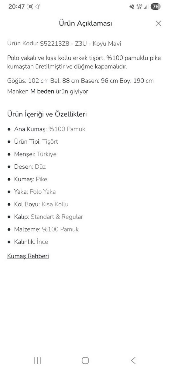 Erkek Parlak Mavi Polo Tişört - Görsel 5