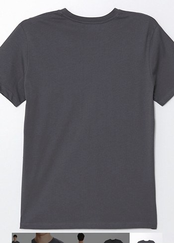 Gri Erkek Kısa Kollu Pamuklu Tişört - Görsel 6