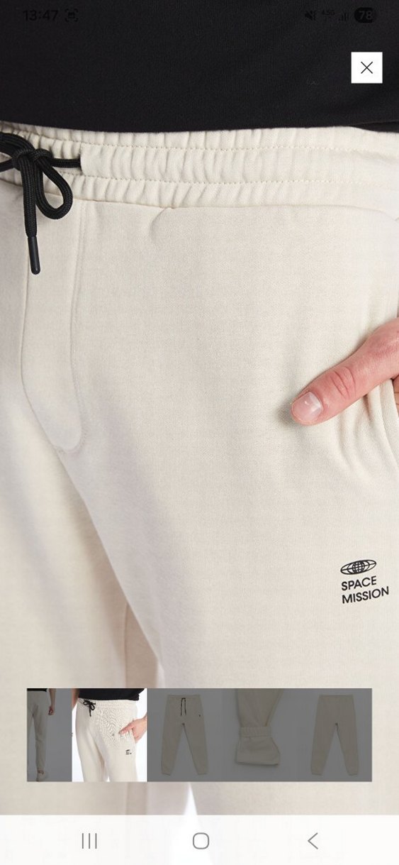 Erkek Beyaz Regular Fit Rahat Pantolon - Görsel 5