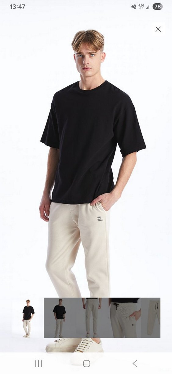 Erkek Beyaz Regular Fit Rahat Pantolon - Görsel 4