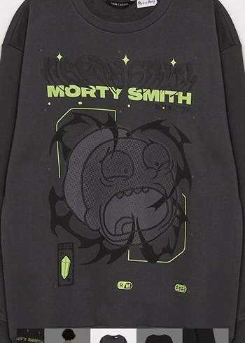 Gri Baskılı Erkek Sweatshirt - Görsel 6