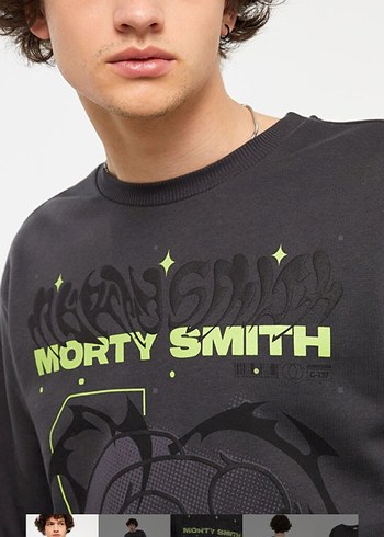 Gri Baskılı Erkek Sweatshirt - Görsel 2