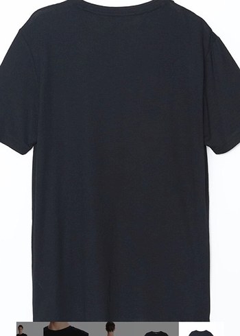 Erkek Siyah Pamuklu Slim Fit Tişört - Görsel 6
