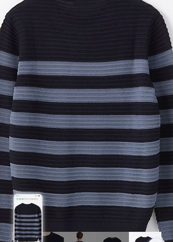 Gri Çizgili Erkek Triko Kazak - Görsel 7