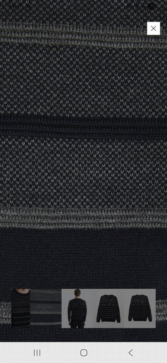 Gri Çizgili Erkek Triko Kazak - Görsel 5