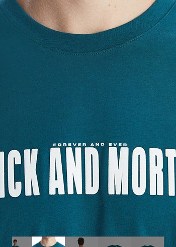 Turkuaz Baskılı Pamuklu Erkek Tişört - Görsel 3