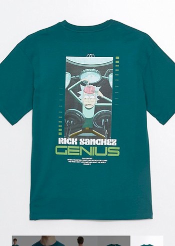 Turkuaz Baskılı Pamuklu Erkek Tişört - Görsel 6