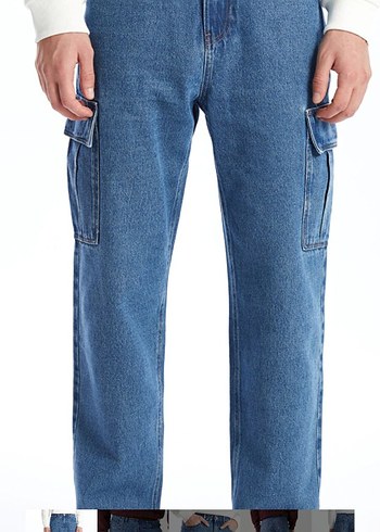 Erkek Lacivert Bol Kesim Kot Pantolon - Görsel 4
