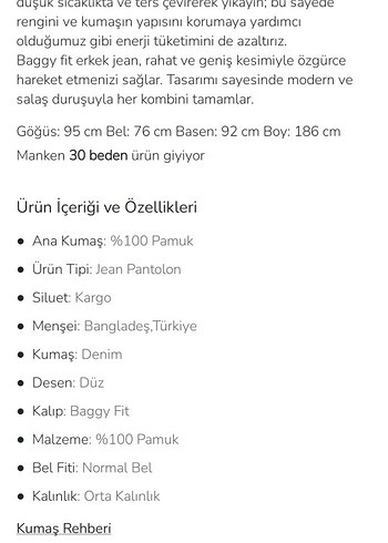 Erkek Lacivert Bol Kesim Kot Pantolon - Görsel 11