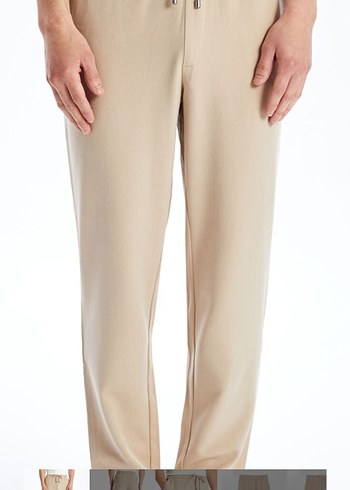 Bej Erkek Pantolon - Regular Fit, Midi Boy - Görsel 2