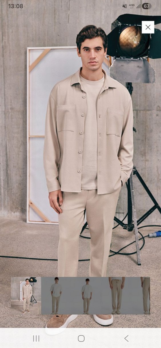 Bej Erkek Pantolon - Regular Fit, Midi Boy - Görsel 4