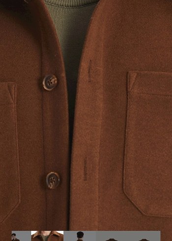 Düğmeli Kahverengi Erkek Midi Ceket - Görsel 3