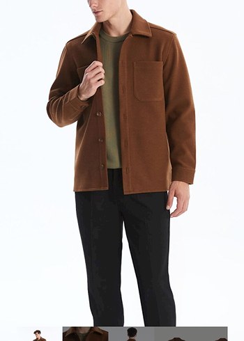 Düğmeli Kahverengi Erkek Midi Ceket - Görsel 2