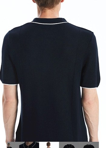 Kısa Kollu Lacivert Fermuarlı Erkek Tişört - Görsel 4