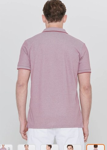Bordo Erkek Polo Yaka Kısa Kollu Tişört - Görsel 6