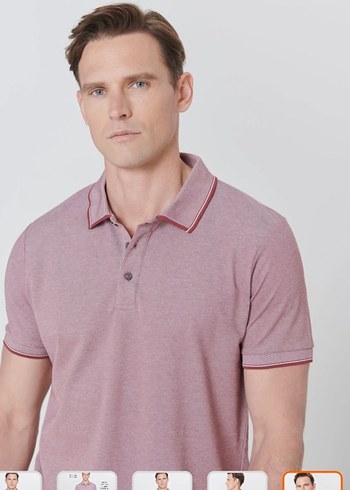 Bordo Erkek Polo Yaka Kısa Kollu Tişört - Görsel 5
