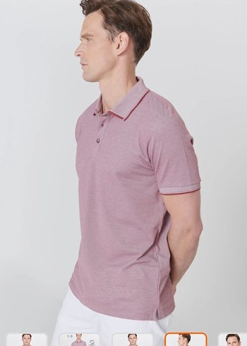 Bordo Erkek Polo Yaka Kısa Kollu Tişört - Görsel 4