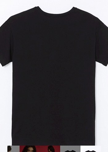 Siyah Baskılı Kadın Kısa Kollu Tişört - Görsel 11