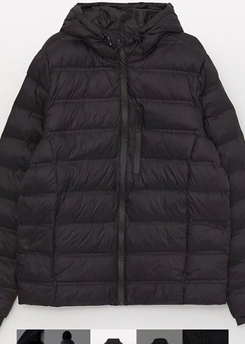 Kapüşonlu Siyah Erkek Şişme Mont - Görsel 7