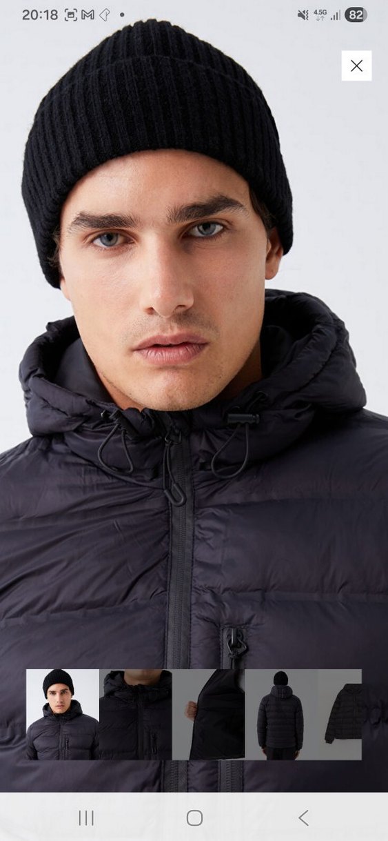 Kapüşonlu Siyah Erkek Şişme Mont - Görsel 3