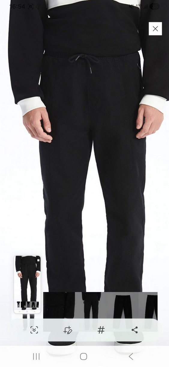 Siyah Kemerli Regular Fit Erkek Pantolon - Görsel 2