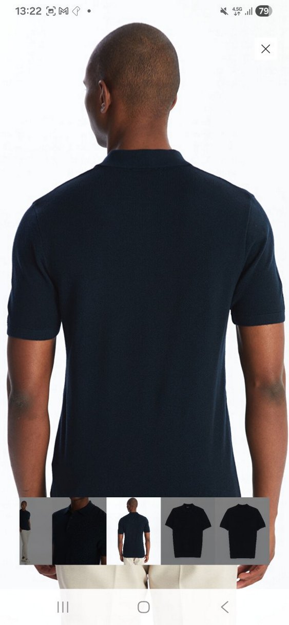 Erkek Lacivert Polo Tişört, Kısa Kollu, Regular Fit - Görsel 5