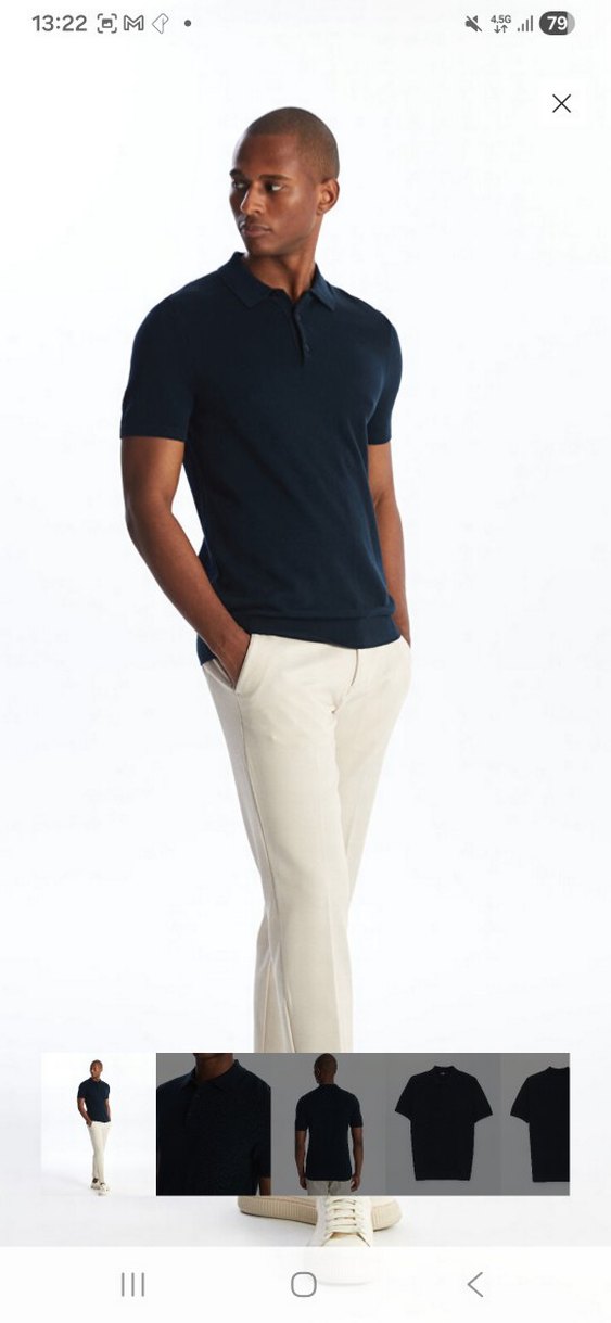 Erkek Lacivert Polo Tişört, Kısa Kollu, Regular Fit - Görsel 3