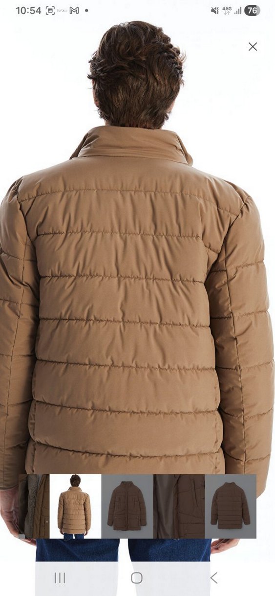 Bej Regular Fit Erkek Mont - Görsel 5