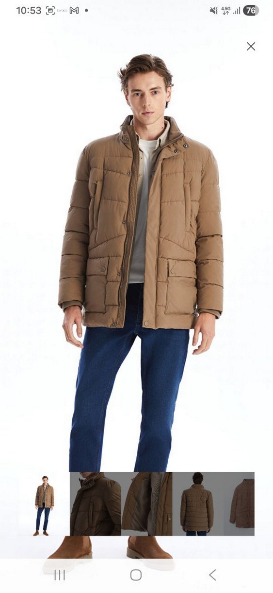 Bej Regular Fit Erkek Mont - Görsel 2