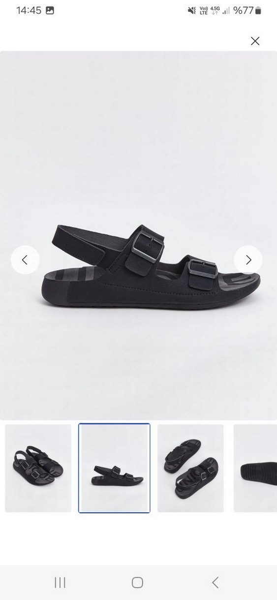 Siyah Tokalı erkek Günlük Sandalet - Görsel 2