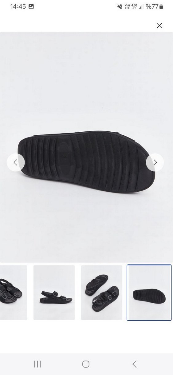 Siyah Tokalı erkek Günlük Sandalet - Görsel 4