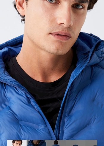 Erkek Mavi Fermuarlı Spor Mont - Görsel 3