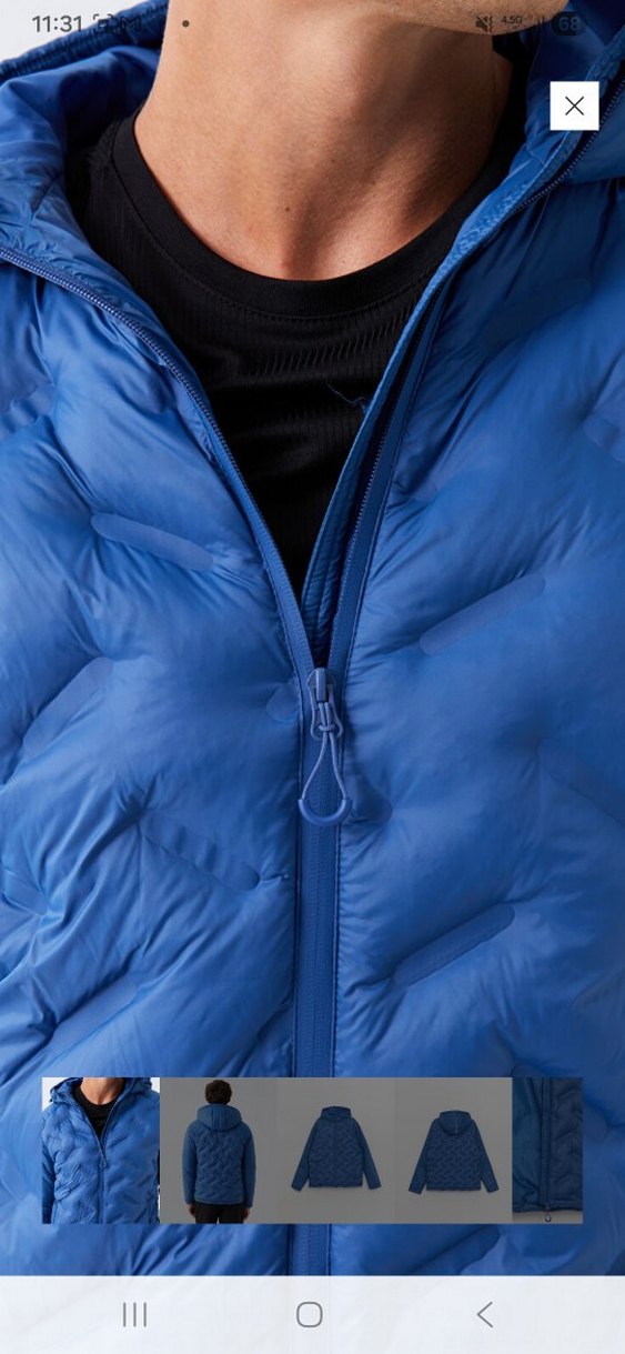 Erkek Mavi Fermuarlı Spor Mont - Görsel 4