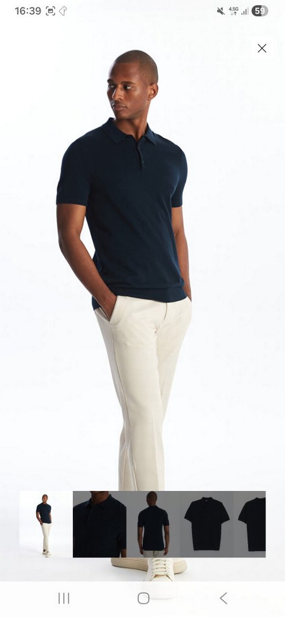 Erkek Lacivert Polo Tişört, Regular Fit, Kısa Kollu - Görsel 3